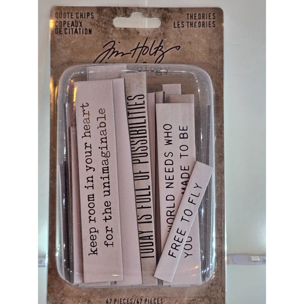 Tim Holtz Idea-ology Quote Chips Theories TH94045 47 Pieces NEW